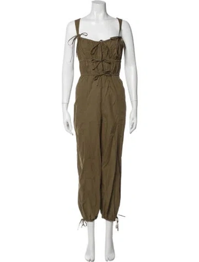 Pre-owned Ulla Johnson Square Neckline Jumpsuit In Green
