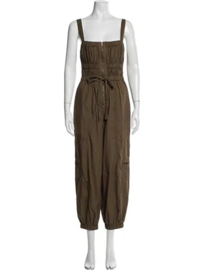 Pre-owned Ulla Johnson Square Neckline Jumpsuit In Green