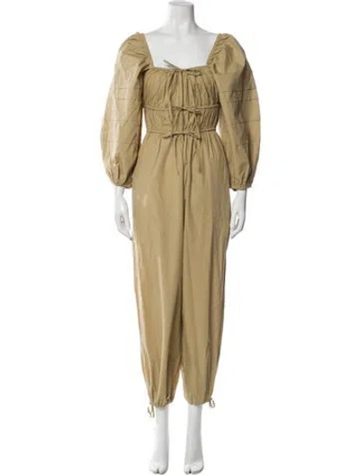 Pre-owned Ulla Johnson Square Neckline Jumpsuit In Neutral