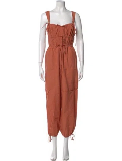 Pre-owned Ulla Johnson Square Neckline Jumpsuit In Pink