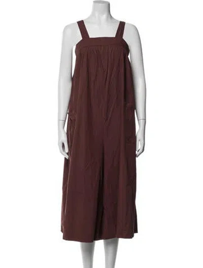 Pre-owned Ulla Johnson Square Neckline Jumpsuit In Red