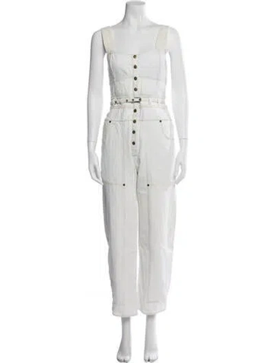 Pre-owned Ulla Johnson Square Neckline Jumpsuit In White