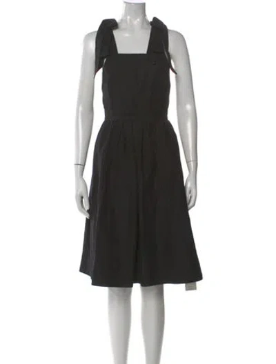Pre-owned Ulla Johnson Square Neckline Knee-length Dress In Black