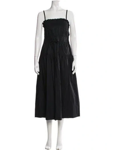Pre-owned Ulla Johnson Square Neckline Long Dress In Black