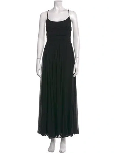 Pre-owned Ulla Johnson Square Neckline Long Dress In Black