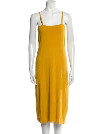 Pre-owned Ulla Johnson Square Neckline Long Dress In Gold