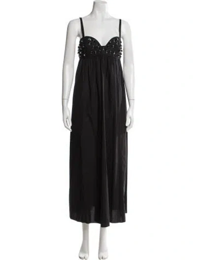 Pre-owned Ulla Johnson Square Neckline Long Dress In Gray