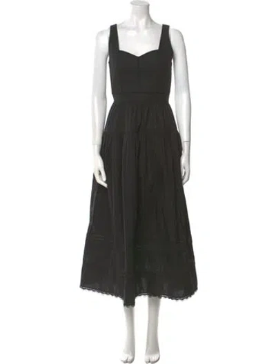 Pre-owned Ulla Johnson Square Neckline Long Dress In Green