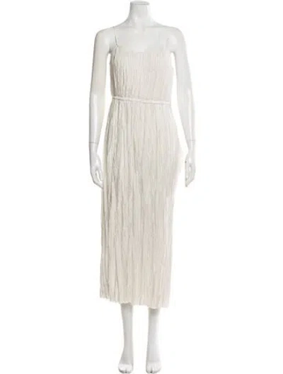 Pre-owned Ulla Johnson Square Neckline Long Dress In Neutral