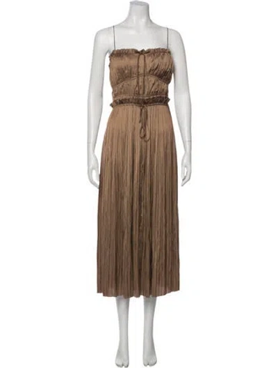 Pre-owned Ulla Johnson Square Neckline Long Dress In Neutral