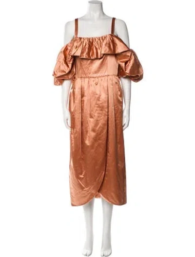 Pre-owned Ulla Johnson Square Neckline Long Dress In Neutral