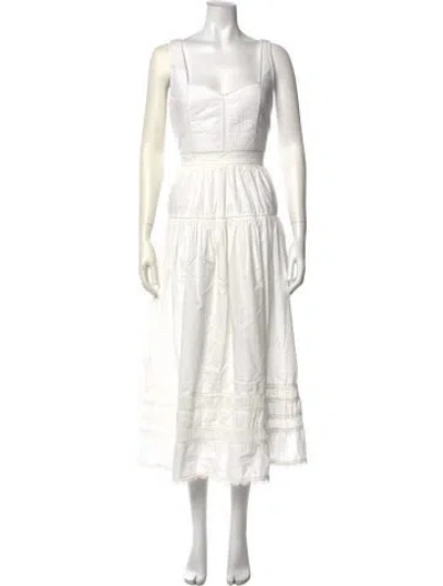 Pre-owned Ulla Johnson Square Neckline Long Dress In Neutral