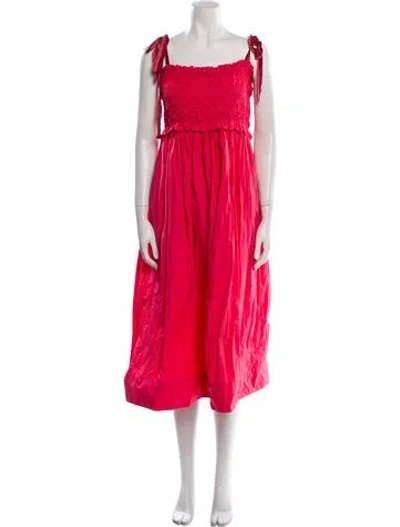 Pre-owned Ulla Johnson Square Neckline Long Dress In Pink