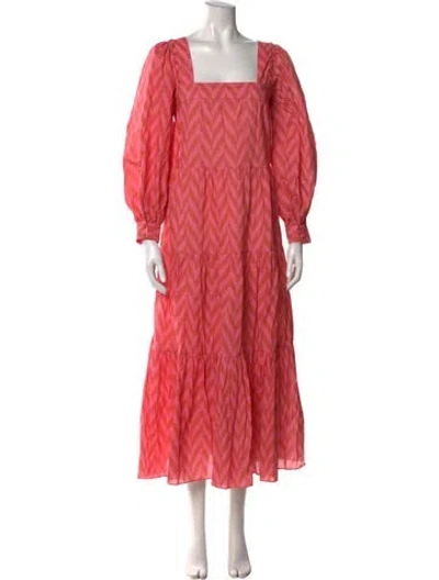 Pre-owned Ulla Johnson Square Neckline Long Dress In Pink