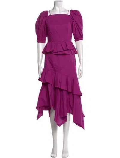 Pre-owned Ulla Johnson Square Neckline Long Dress In Purple