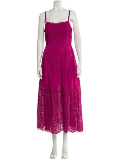 Pre-owned Ulla Johnson Square Neckline Long Dress In Purple