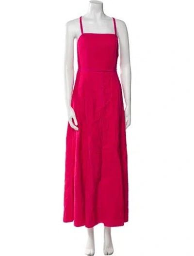 Pre-owned Ulla Johnson Square Neckline Long Dress In Red