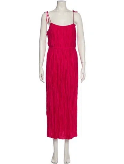Pre-owned Ulla Johnson Square Neckline Long Dress In Red