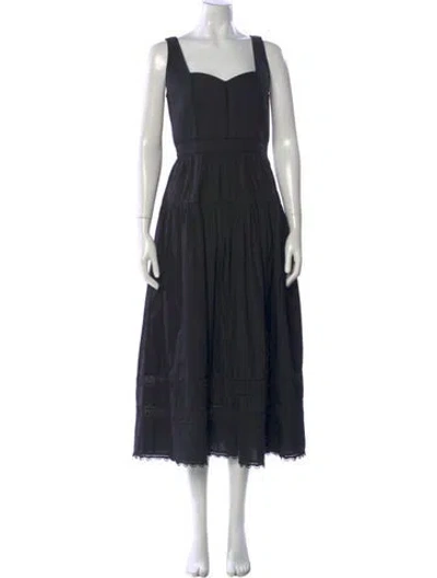 Pre-owned Ulla Johnson Square Neckline Long Dress W/ Tags In Blue