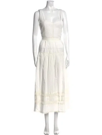 Pre-owned Ulla Johnson Square Neckline Long Dress W/ Tags In Neutral