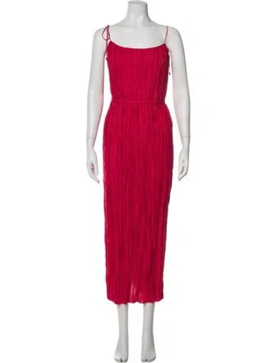Pre-owned Ulla Johnson Square Neckline Long Dress W/ Tags In Red