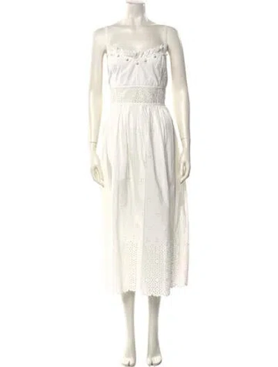 Pre-owned Ulla Johnson Square Neckline Long Dress W/ Tags In White