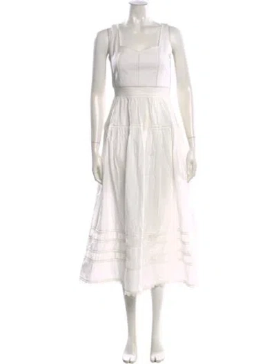 Pre-owned Ulla Johnson Square Neckline Long Dress In White