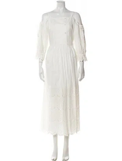 Pre-owned Ulla Johnson Square Neckline Long Dress In White