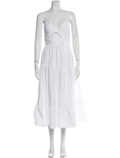 Pre-owned Ulla Johnson Square Neckline Long Dress In White