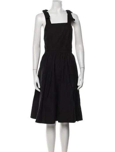 Pre-owned Ulla Johnson Square Neckline Midi Length Dress In Black