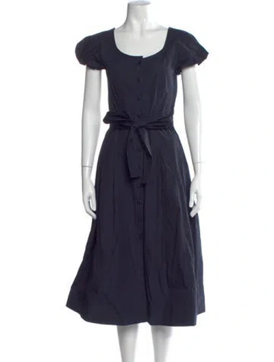 Pre-owned Ulla Johnson Square Neckline Midi Length Dress In Blue