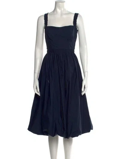 Pre-owned Ulla Johnson Square Neckline Midi Length Dress In Blue