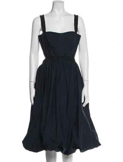 Pre-owned Ulla Johnson Square Neckline Midi Length Dress In Blue