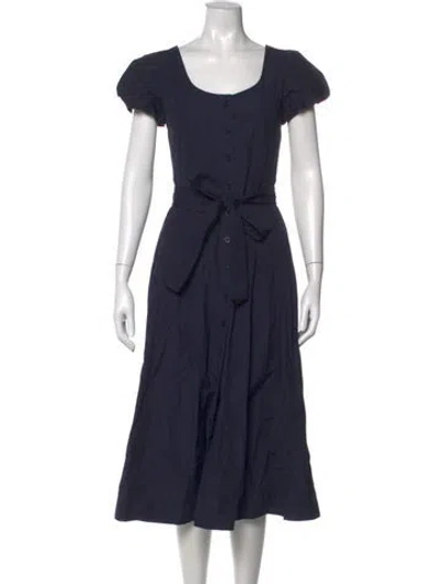 Pre-owned Ulla Johnson Square Neckline Midi Length Dress In Blue