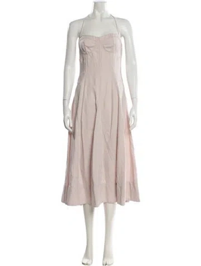 Pre-owned Ulla Johnson Square Neckline Midi Length Dress In Multi