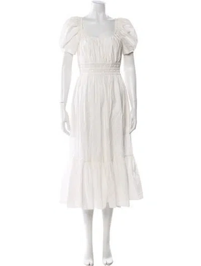 Pre-owned Ulla Johnson Square Neckline Midi Length Dress In Neutral