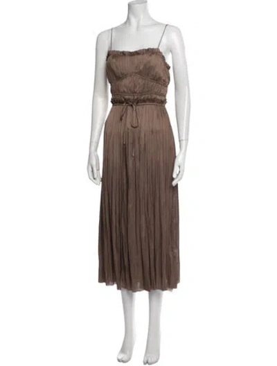 Pre-owned Ulla Johnson Square Neckline Midi Length Dress In Neutral
