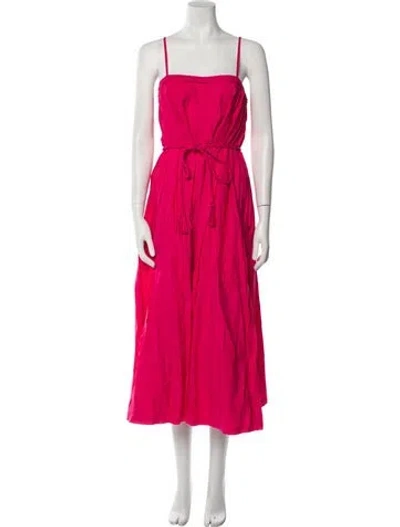 Pre-owned Ulla Johnson Square Neckline Midi Length Dress In Pink