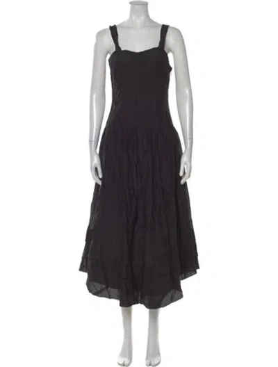 Pre-owned Ulla Johnson Square Neckline Midi Length Dress W/ Tags In Black