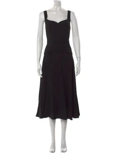 Pre-owned Ulla Johnson Square Neckline Midi Length Dress W/ Tags In Black