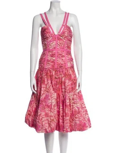 Pre-owned Ulla Johnson Square Neckline Midi Length Dress W/ Tags In Pink