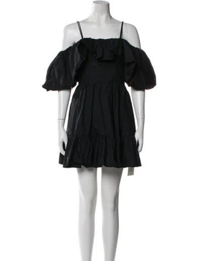 Pre-owned Ulla Johnson Square Neckline Mini Dress In Black