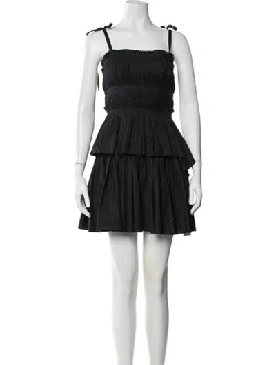 Pre-owned Ulla Johnson Square Neckline Mini Dress In Black