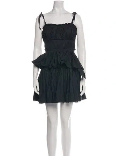 Pre-owned Ulla Johnson Square Neckline Mini Dress In Black