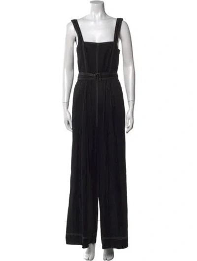 Pre-owned Ulla Johnson Square Neckline Mini Dress In Black