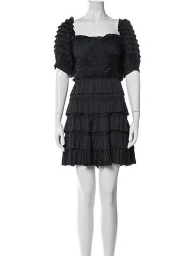 Pre-owned Ulla Johnson Square Neckline Mini Dress In Blue