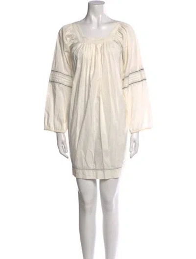 Pre-owned Ulla Johnson Square Neckline Mini Dress In Neutral