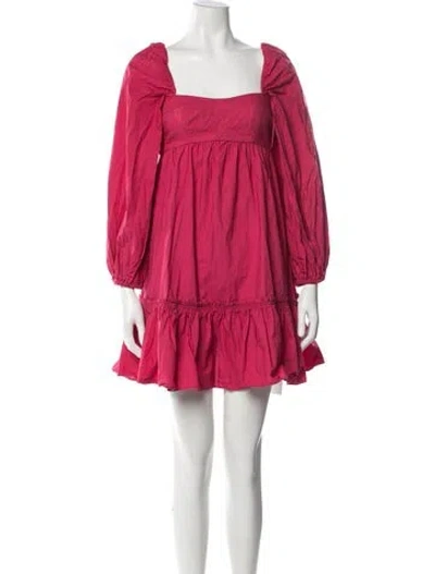 Pre-owned Ulla Johnson Square Neckline Mini Dress In Pink