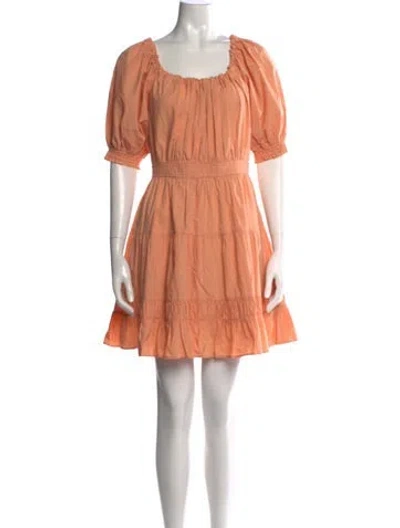 Pre-owned Ulla Johnson Square Neckline Mini Dress In Pink