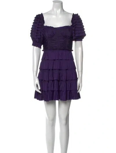 Pre-owned Ulla Johnson Square Neckline Mini Dress In Purple